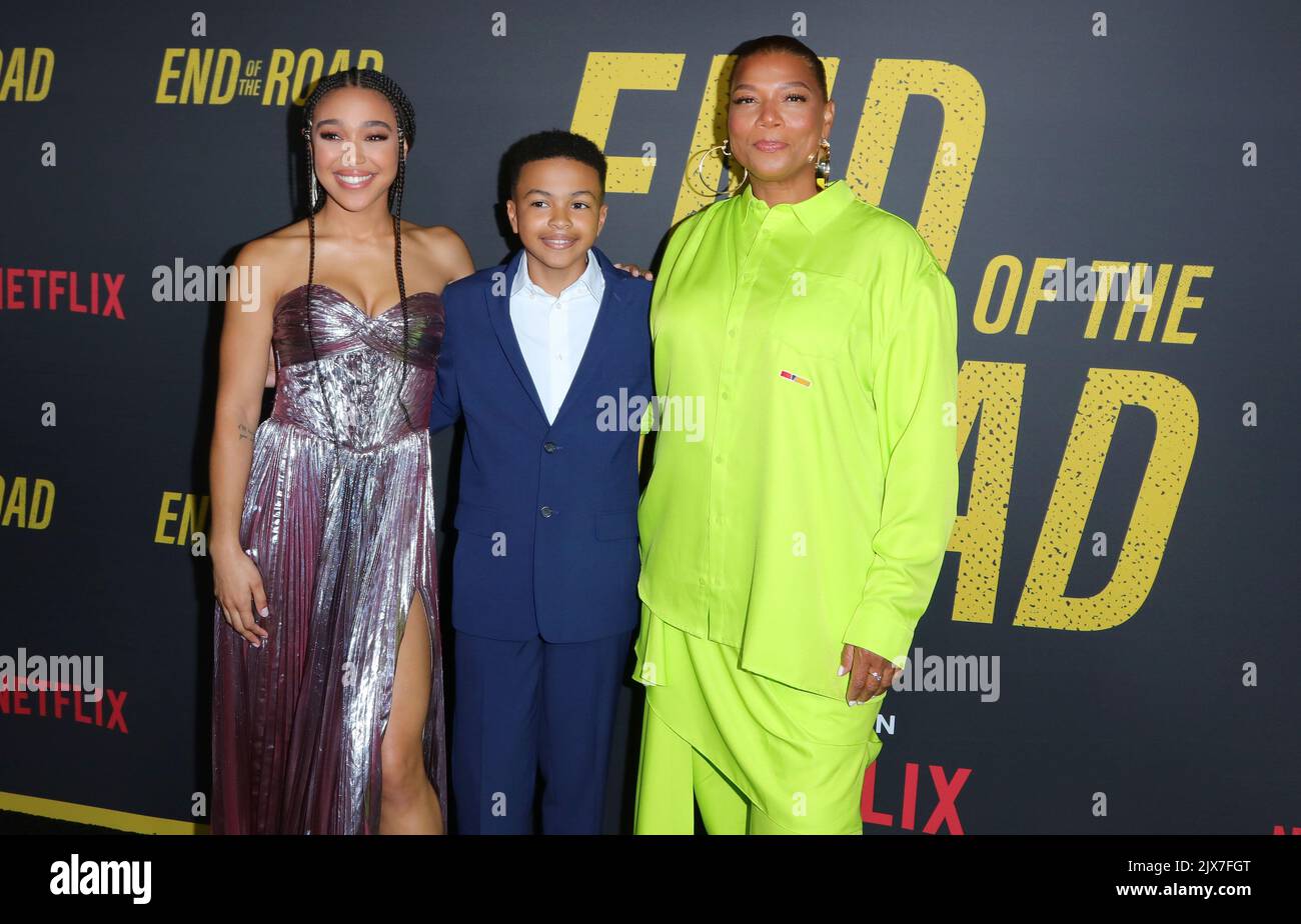 La reine Latifah, Shaun Dixon, Mychala Faith Lee arrive à la première de LOS Angeles de L'EXTRÉMITÉ DE LA ROUTE qui s'est tenue au théâtre Tudum à Hollywood, CA le mardi, 6 septembre 2022 . (Photo de Juan Pablo Rico/Sipa USA) Banque D'Images