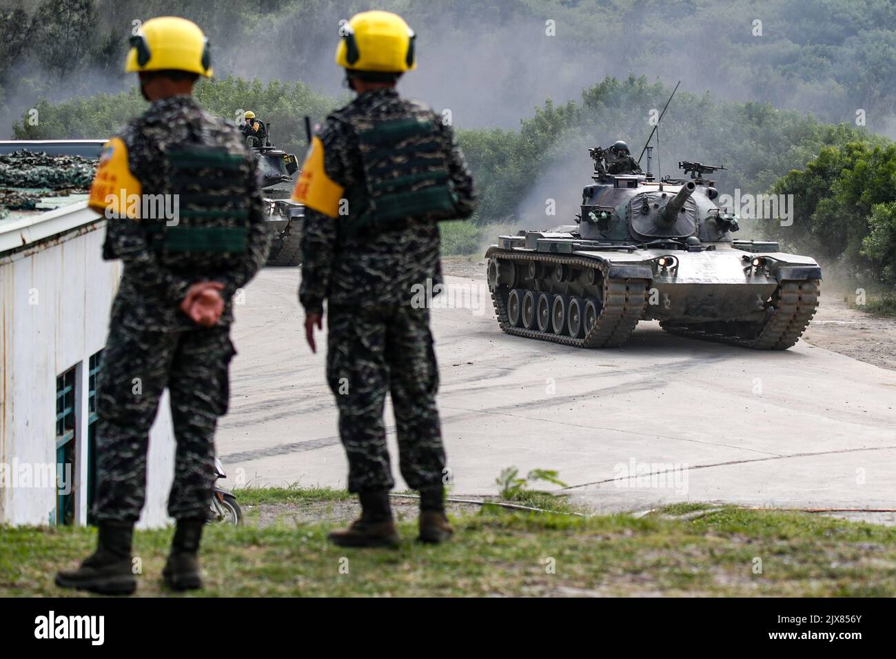 Pingtung, Pingtung, Taïwan. 7th septembre 2022. Un char cm-11 mandate lors de l'exercice de 2 jours dans le comté de Pingtung, à Taïwan, dans le contexte de menaces militaires de plus en plus intenses en provenance de Chine. Taipei a reçu plus de ventes d'armes et d'armes des États-Unis, tout en favorisant ses liens avec des pays comme le Japon, le Royaume-Uni, le Canada et l'Inde, alors que Pékin promet d'unifier Taiwan sans exclure la possibilité d'utiliser la force. (Credit image: © Daniel CEng Shou-Yi/ZUMA Press Wire) Credit: ZUMA Press, Inc./Alamy Live News Banque D'Images