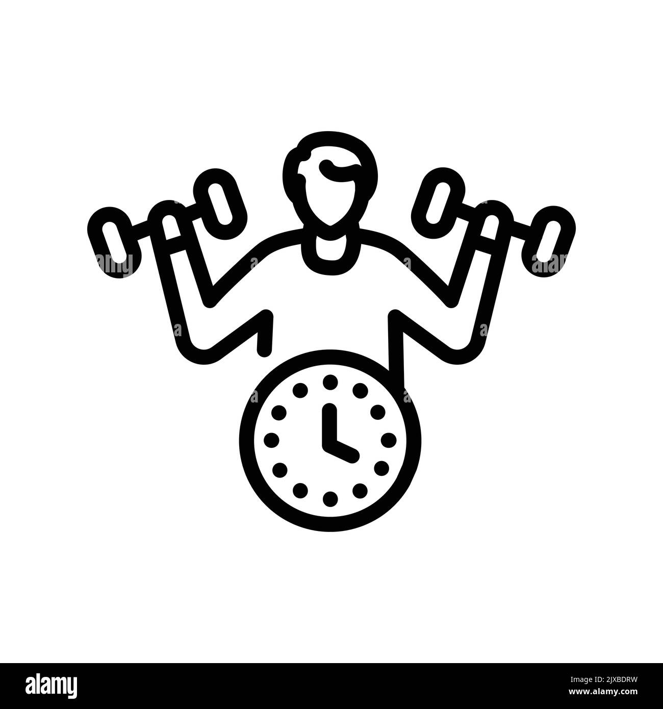 Pause pour exercice icône de ligne de couleur. Pictogramme pour page Web Illustration de Vecteur