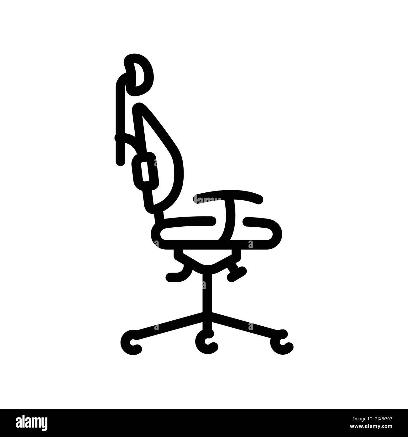 Icône de la ligne couleur de la chaise orthopédique. Pictogramme pour