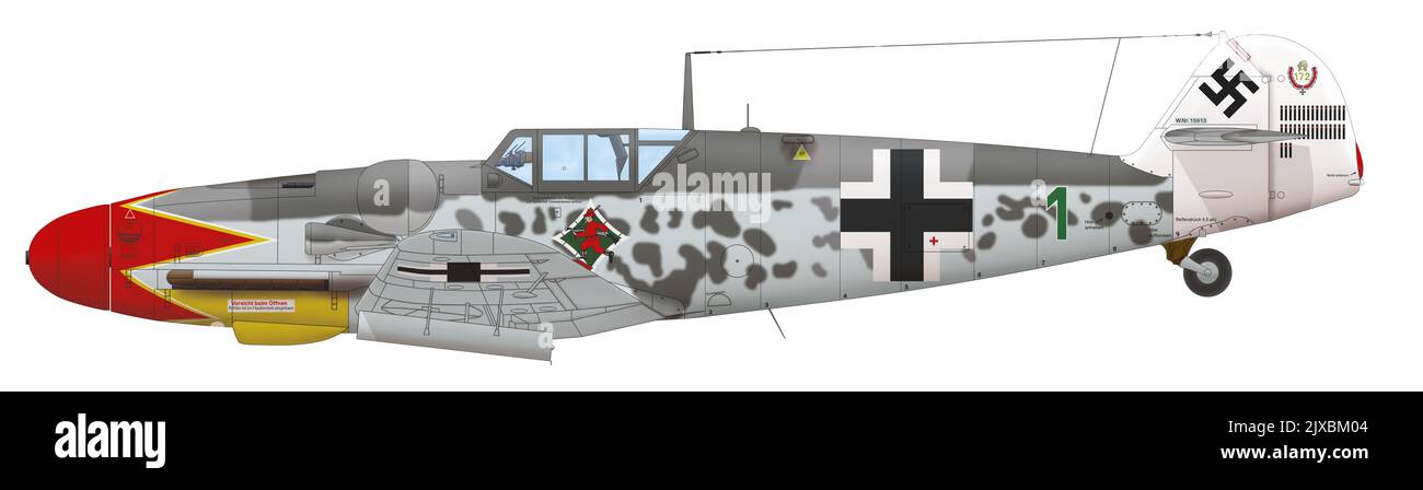Messerschmitt BF 109G-6 piloté par Hermann Graf, commandant du JG 50, septembre 1943 Banque D'Images