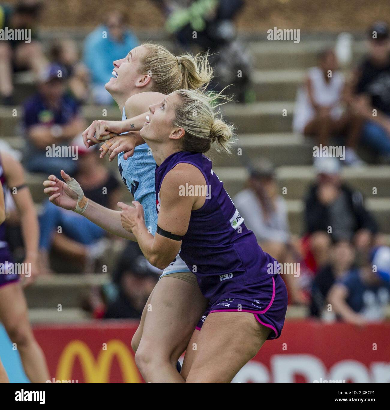 Breann Moody de Carlton et Amy Lavell des Dockers lors du match de la ...