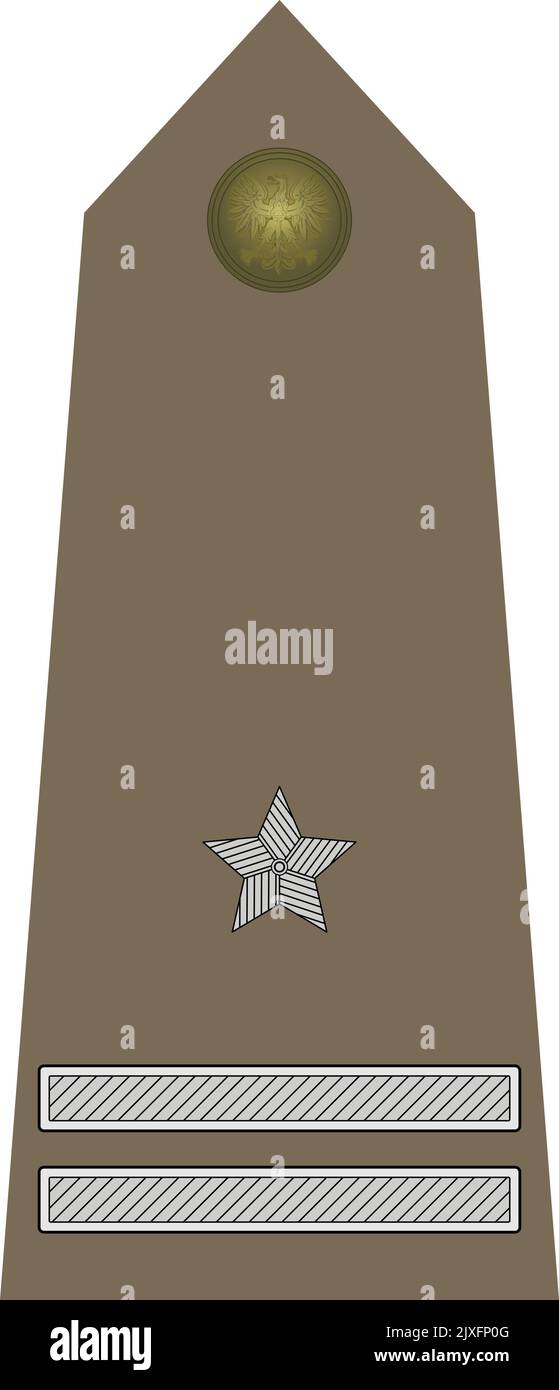 Épaulière marque d'officier de l'OTAN pour le RANG MAJEUR d'insigne dans les Forces terrestres polonaises Illustration de Vecteur