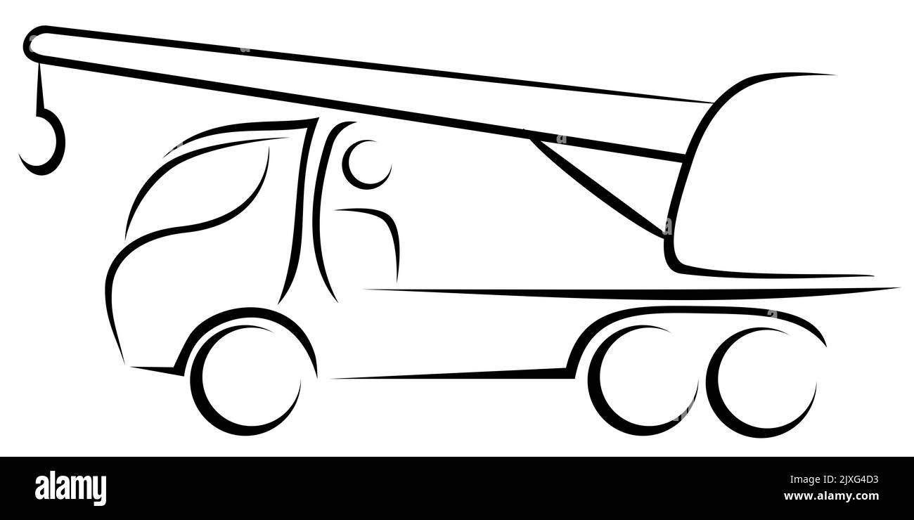 Illustration vectorielle dynamique d'un chariot de grue avec un crochet Banque D'Images