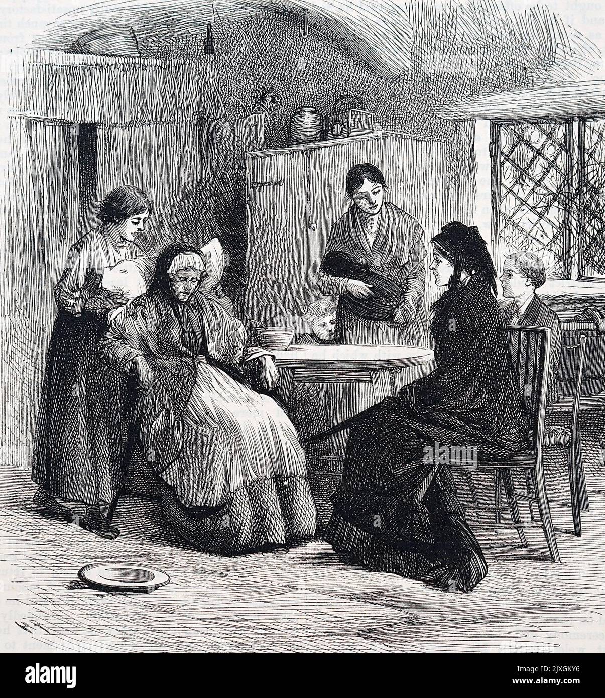 Illustration représentant un visiteur de district. Daté du 19th siècle Banque D'Images