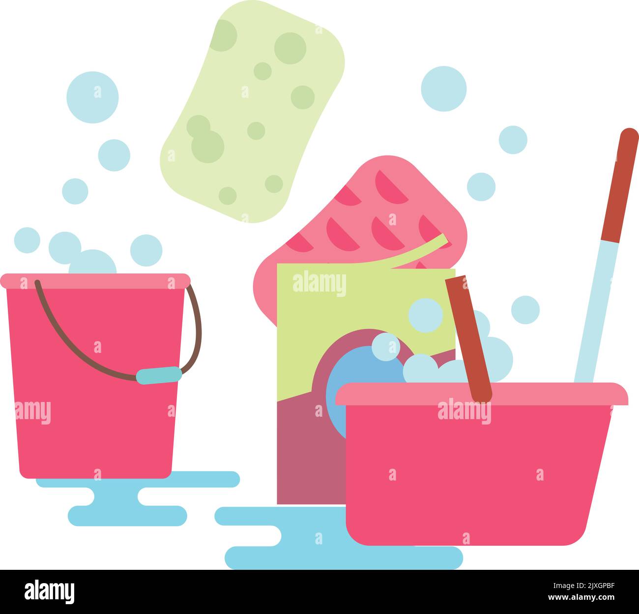 Icône de lavage. Récipients en plastique avec bulles de mousse de savon Illustration de Vecteur