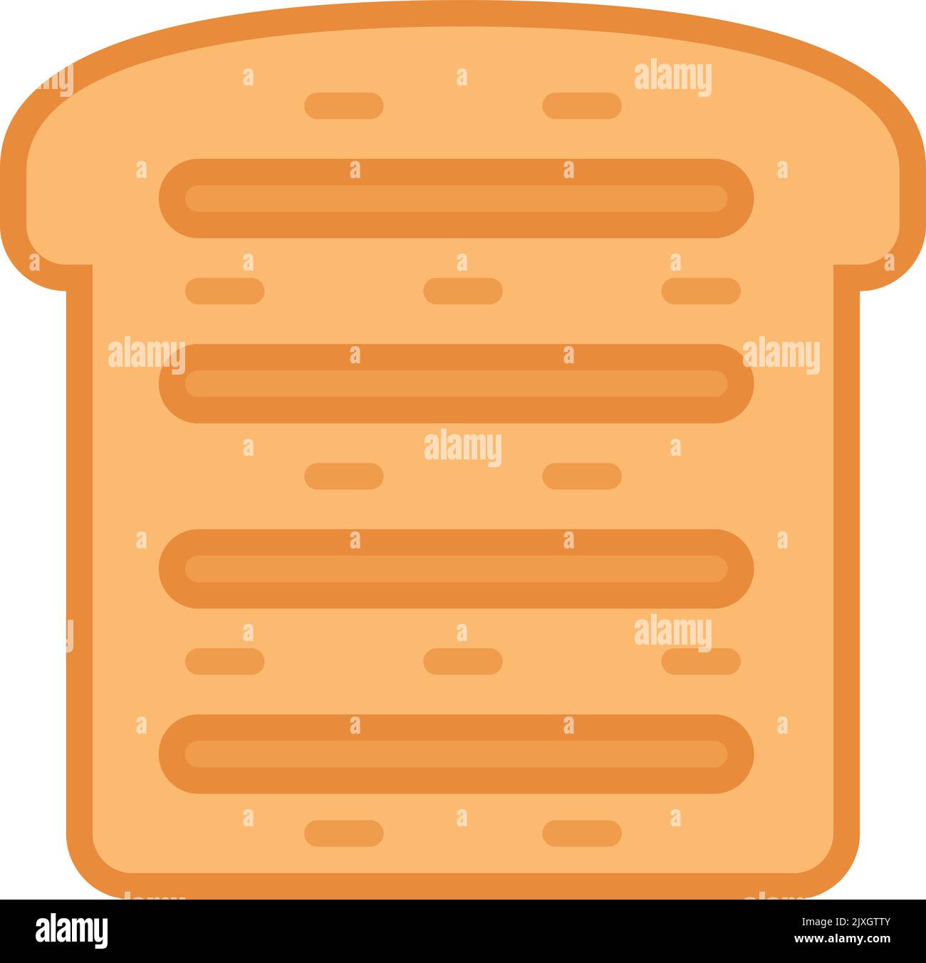 Icône de tranche de pain plate. Toast vue du dessus Illustration de Vecteur