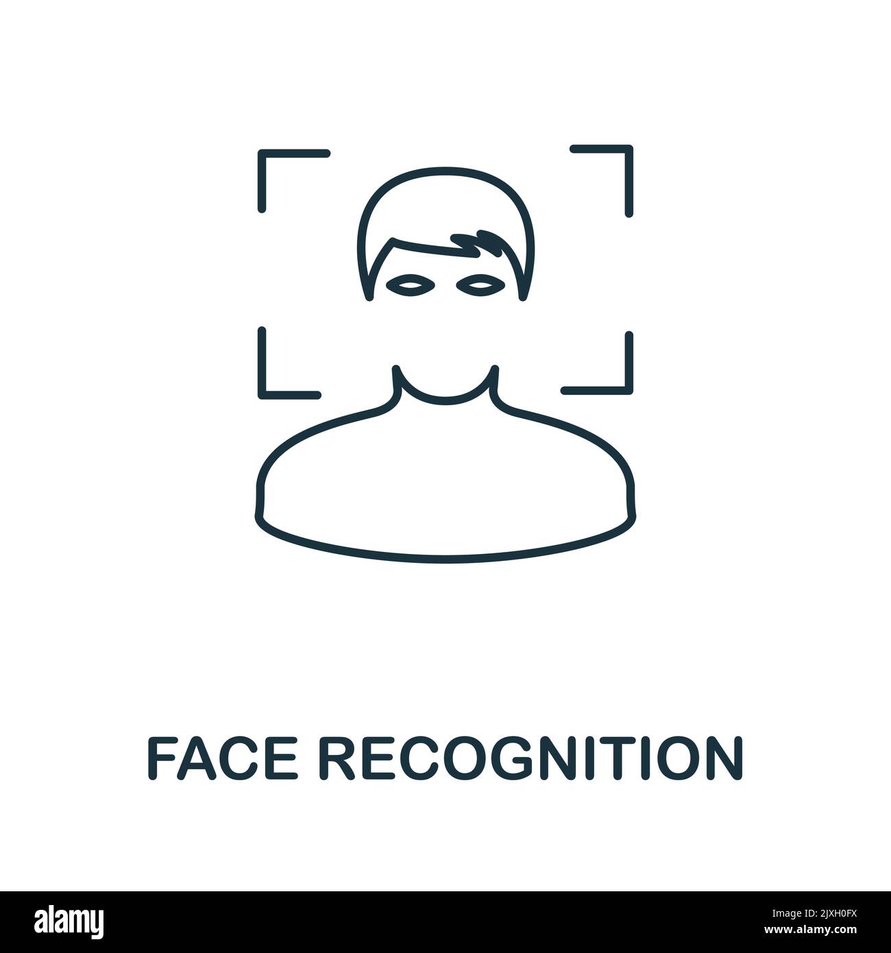 Icône reconnaissance des visages. Élément simple de la collection de technologies. Icône de reconnaissance des visages pour les modèles, les infographies et les bannières Illustration de Vecteur
