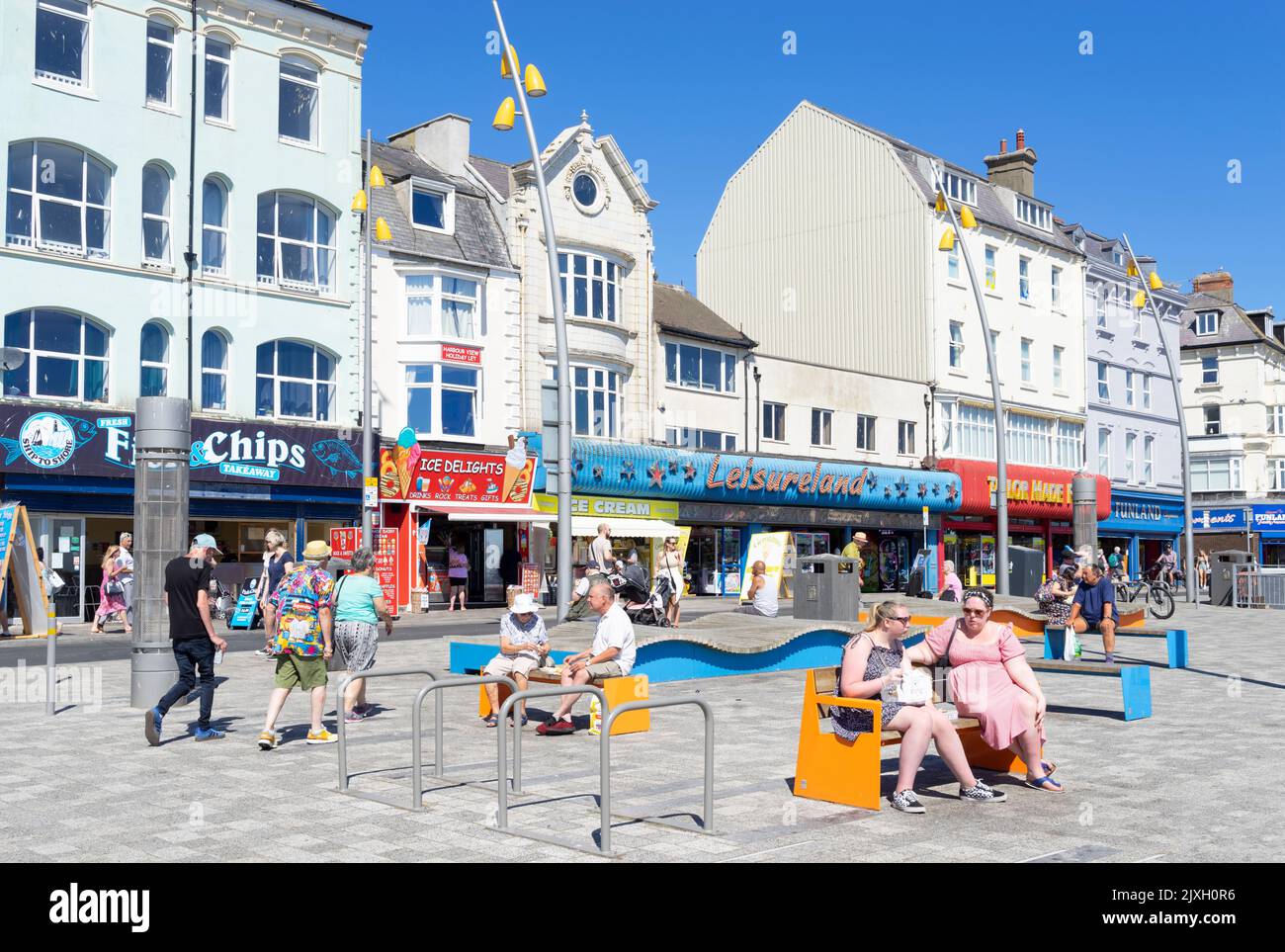 Bridlington Leisueland, salle d'arcade et cafés sur le front de mer Bridlington East Riding of Yorkshire England UK GB Europe Banque D'Images