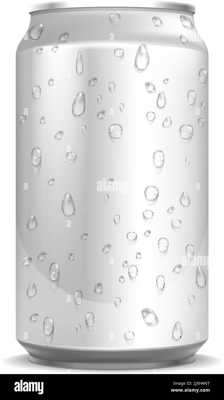 Le bicarbonate de soude froid peut se moqumenter. Boisson réaliste en aluminium Illustration de Vecteur