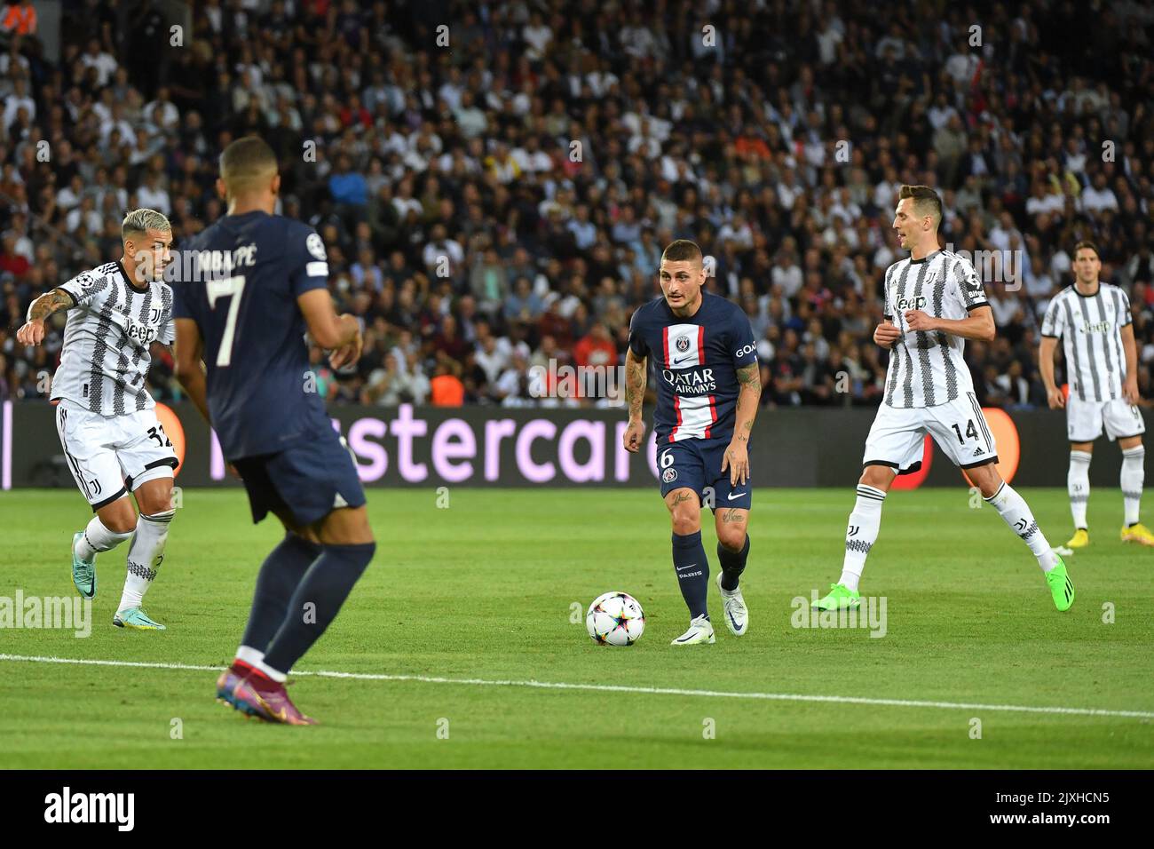 Marco Verratti - Paris Saint Germain vs Juventus - Ligue des champions - Groupe H - première journée à Paris, France, le 6 septembre 2022. 06/09/2022-Paris, FRANCE. (Photo de Lionel Urman/Sipa USA) Banque D'Images