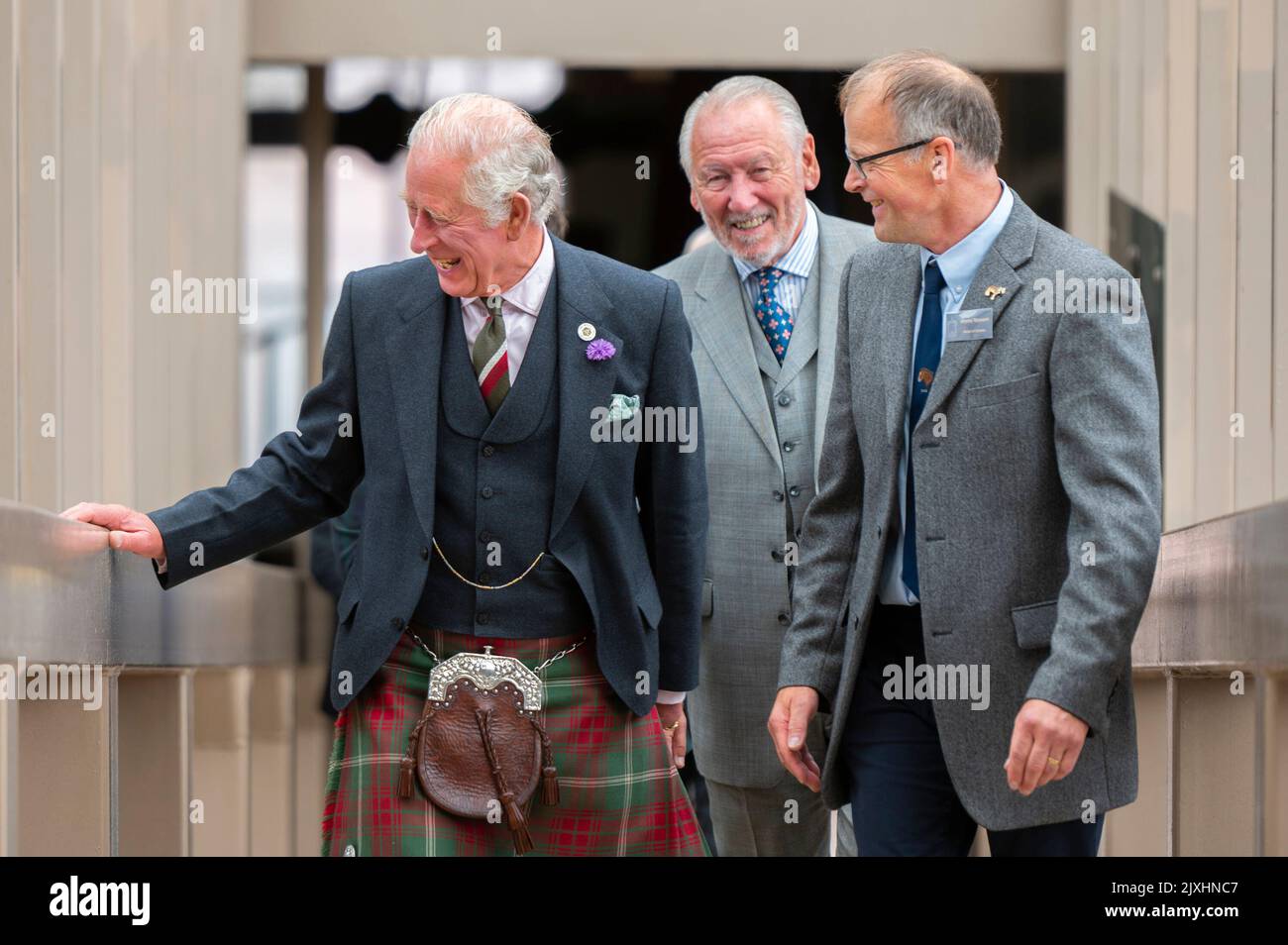 New Lanark, Royaume-Uni. 7th septembre 2022. HRH le prince Charles, duc de Rothesay, photographié aujourd'hui lors d'une visite à New Lanark, un site du patrimoine mondial. HRH le Prince Charles visite New Lanark, dirigé par James Pow, conseil d'administration de New Lanark. Pic Credit: phil wilkinson/Alay Live News Banque D'Images