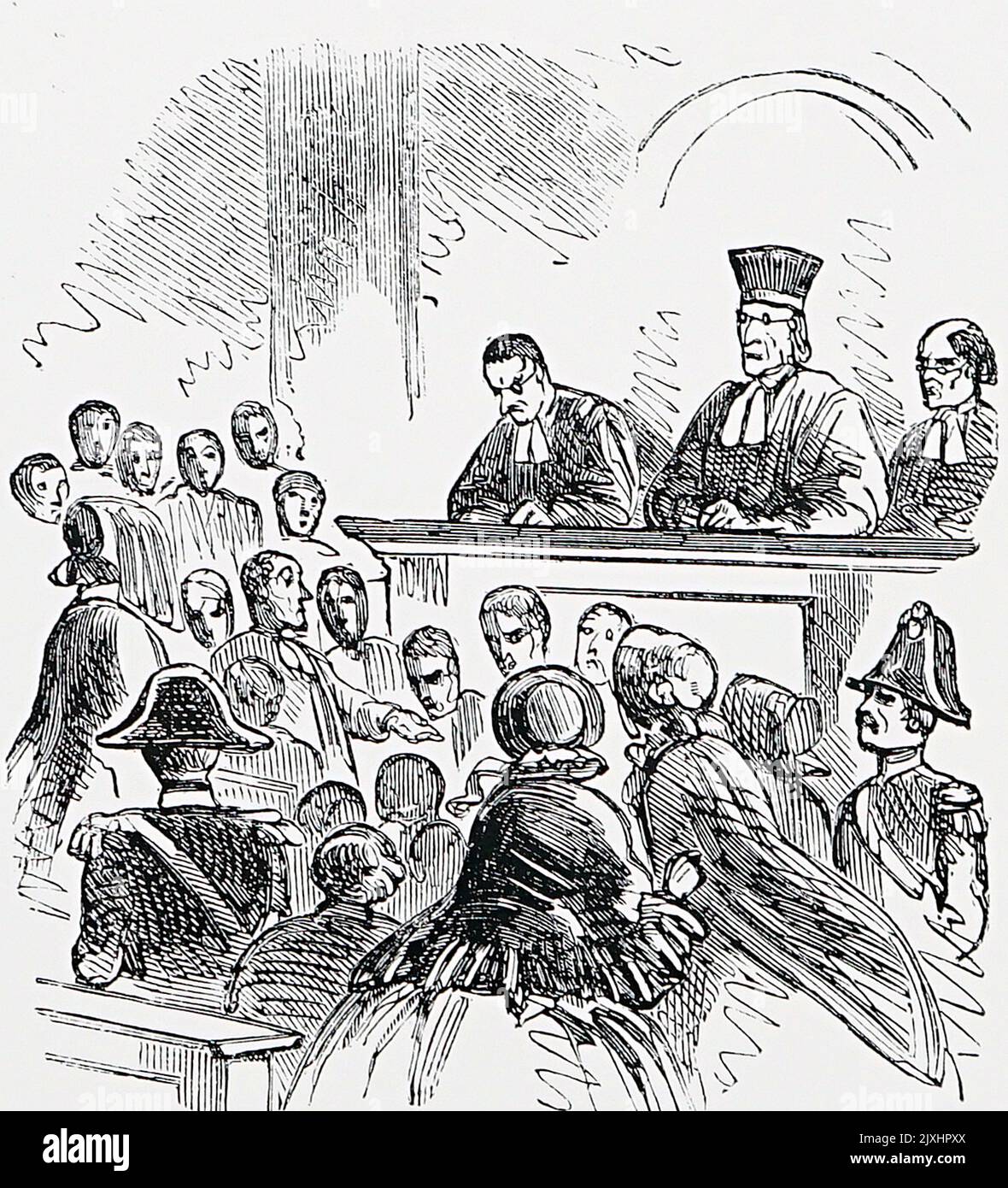Illustration du procès de Mme Laffarge, l'empoisonneuse française, qui était accusée d'être tuée au moyen d'arsenic. Daté du 19th siècle Banque D'Images