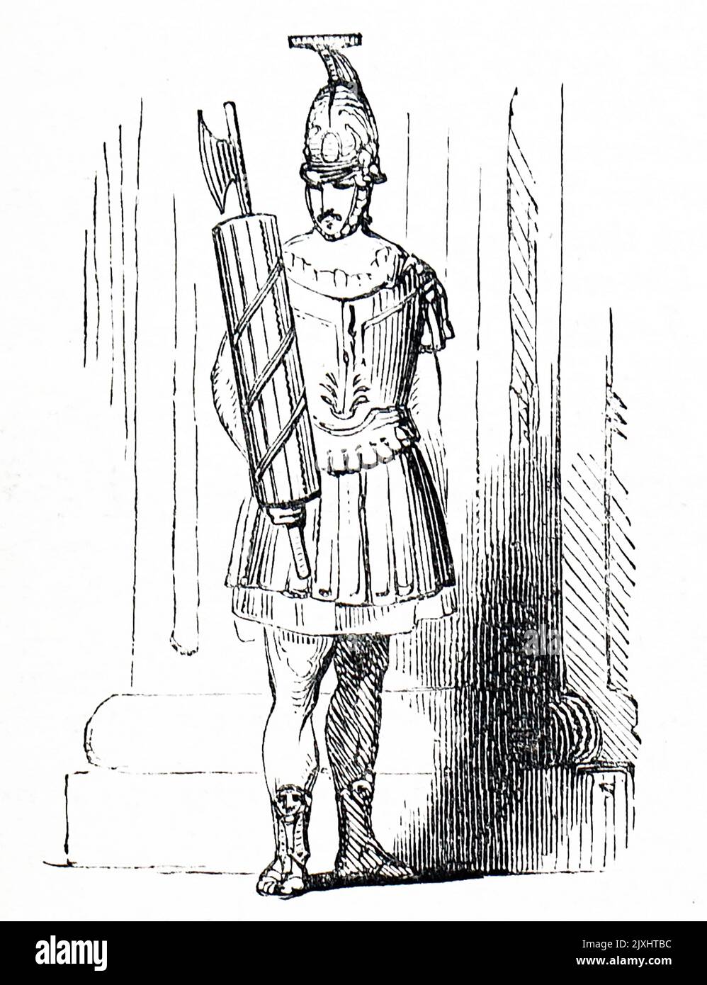 Illustration représentant un gardien d'un magistrat chef romain portant les fasces. Daté du 19th siècle Banque D'Images