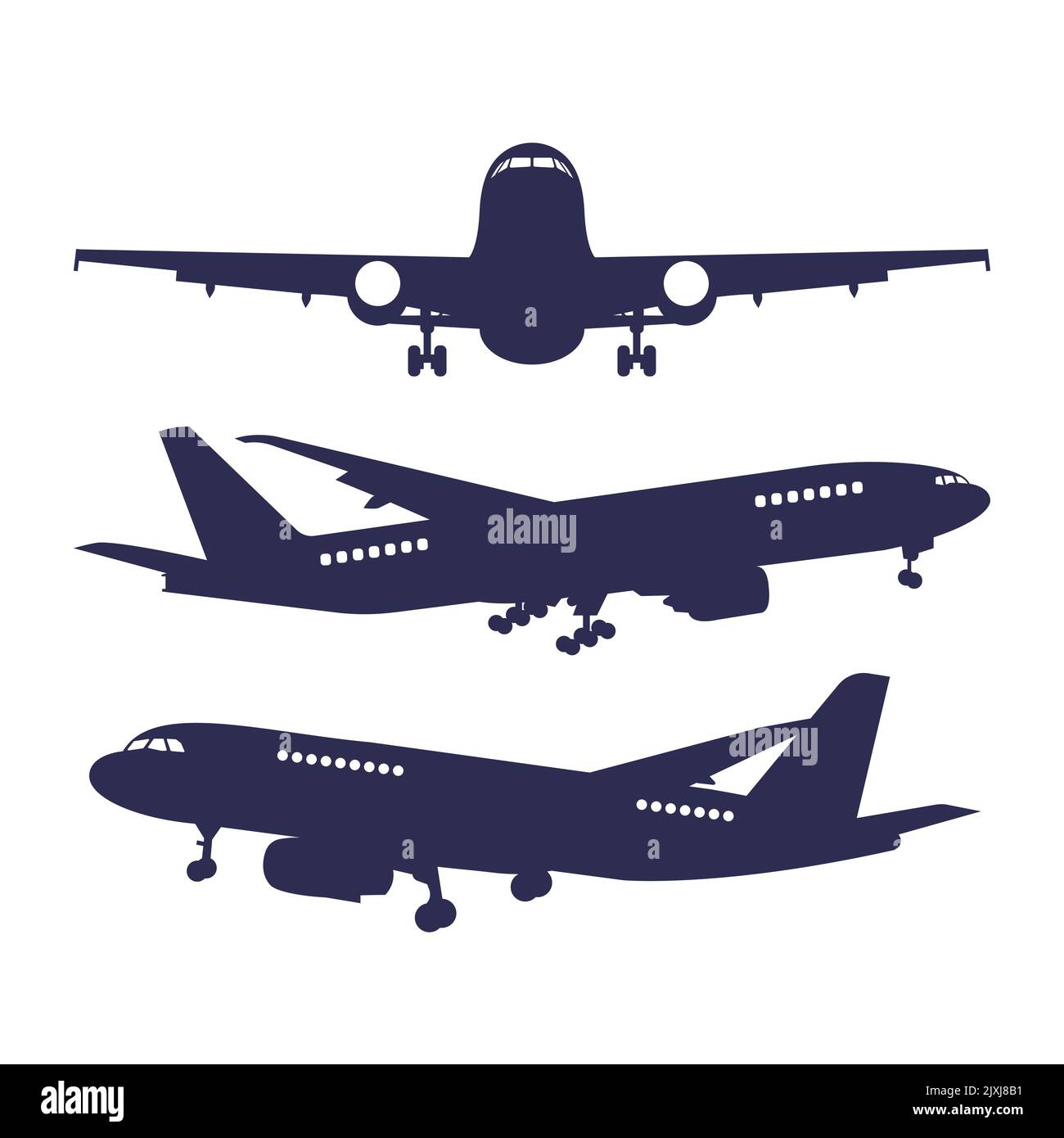Illustration vectorielle de silhouette d'avion à conception plate. Illustration de Vecteur