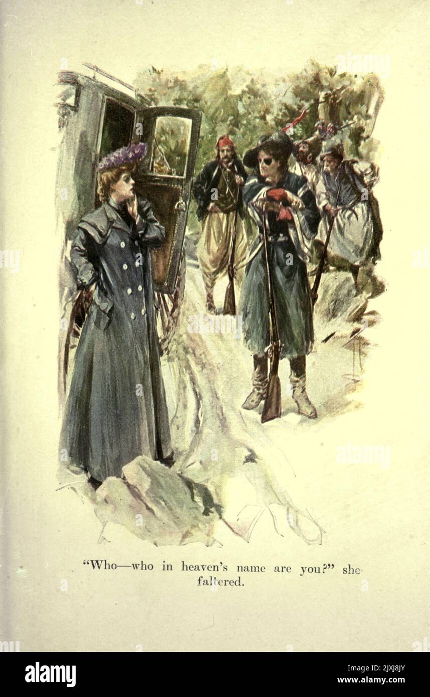 Qui au nom du ciel êtes-vous ? Elle s'est fauchée dans le livre ' Beverly of Grausting ' de George Barr McCutcheon, 1866-1928 avec illus. Par Harrison Fisher Publisher New York Dodd, Mead 1904 Une comédie romantique également filmée en 1926 par Sidney Franklin et mettant en vedette Marion Davies, Antonio Moreno, et Creighton Hale Banque D'Images