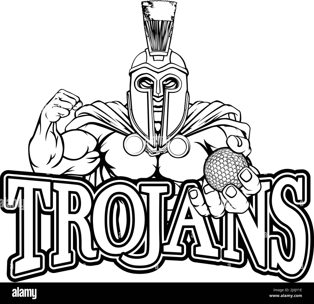 Trojan Spartan Sports Golf Mascot Illustration de Vecteur