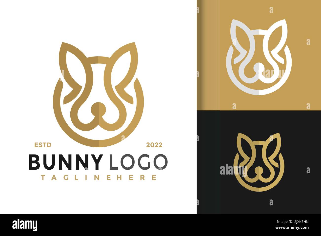Un modèle d'illustration vectoriel avec logo lapin Illustration de Vecteur