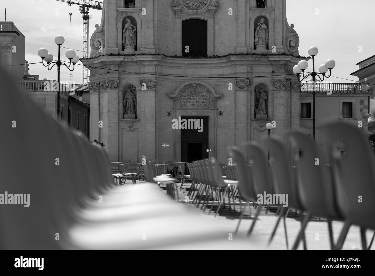 L Aquila - Italie - reconstruction après le tremblement de terre Banque D'Images