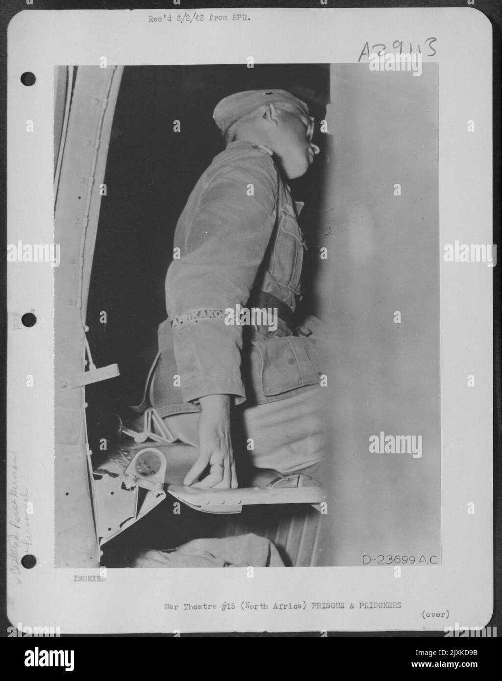 Le général Kraus, officier allemand des Afrika Korps, a été capturé pendant la campagne nord-africaine en 1943. Banque D'Images