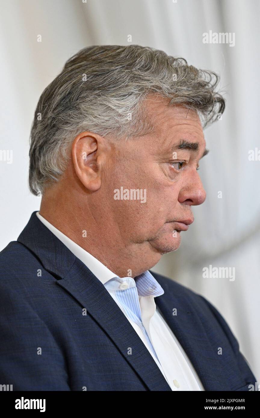 Vienne, Autriche. 07th septembre 2022. Conseil des ministres du gouvernement fédéral avec le vice-chancelier Werner Kogler (les Verts). Sujet: Frein de prix de l'électricité pour tout le monde Banque D'Images