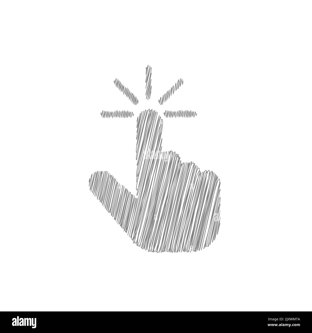 Icône vectorielle grise du curseur à main pour le Web, l'ordinateur et l'application mobile Illustration de Vecteur