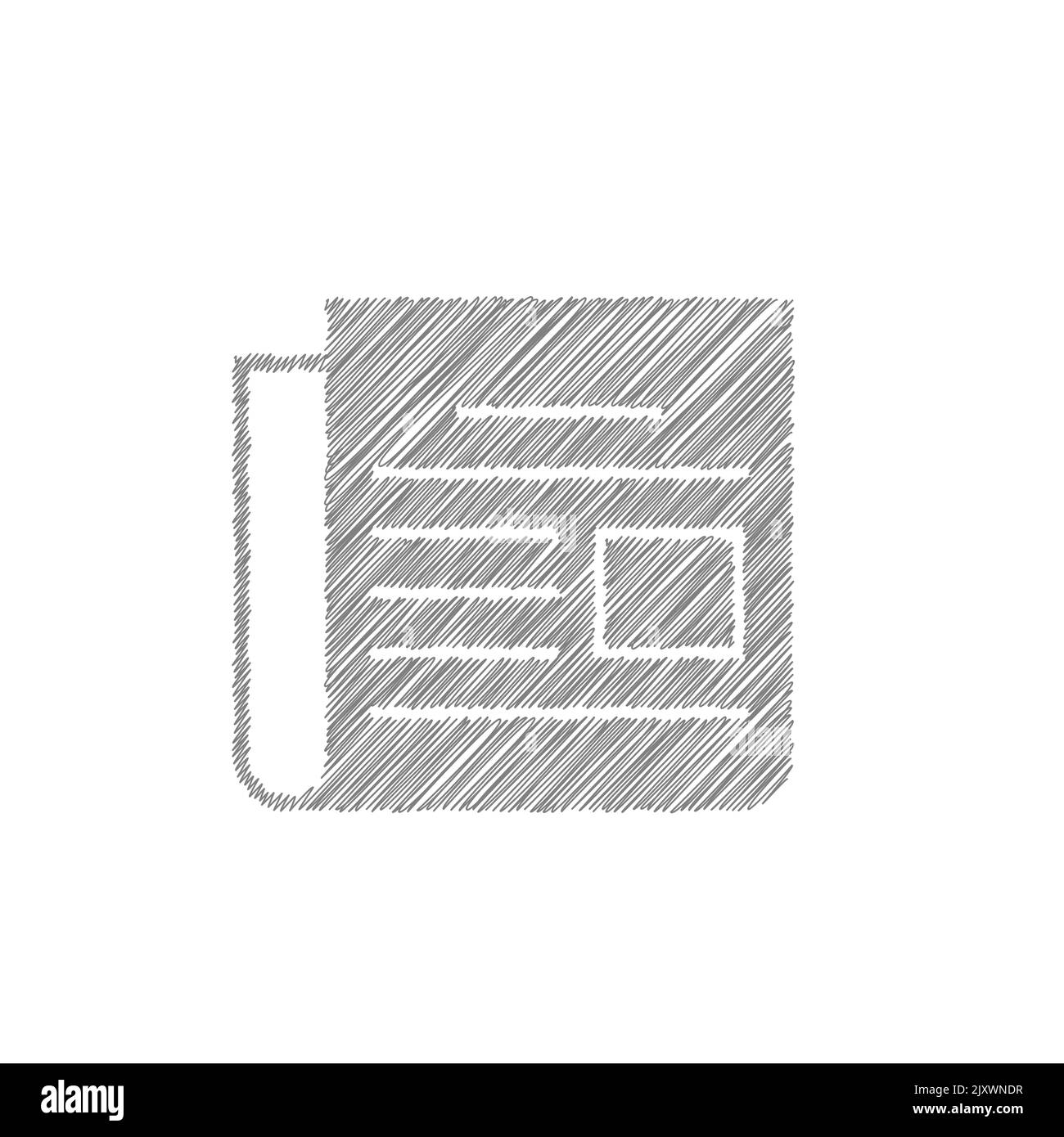 Icône de vecteur d'esquisse gris de journal. Concept commercial de brochure Illustration de Vecteur
