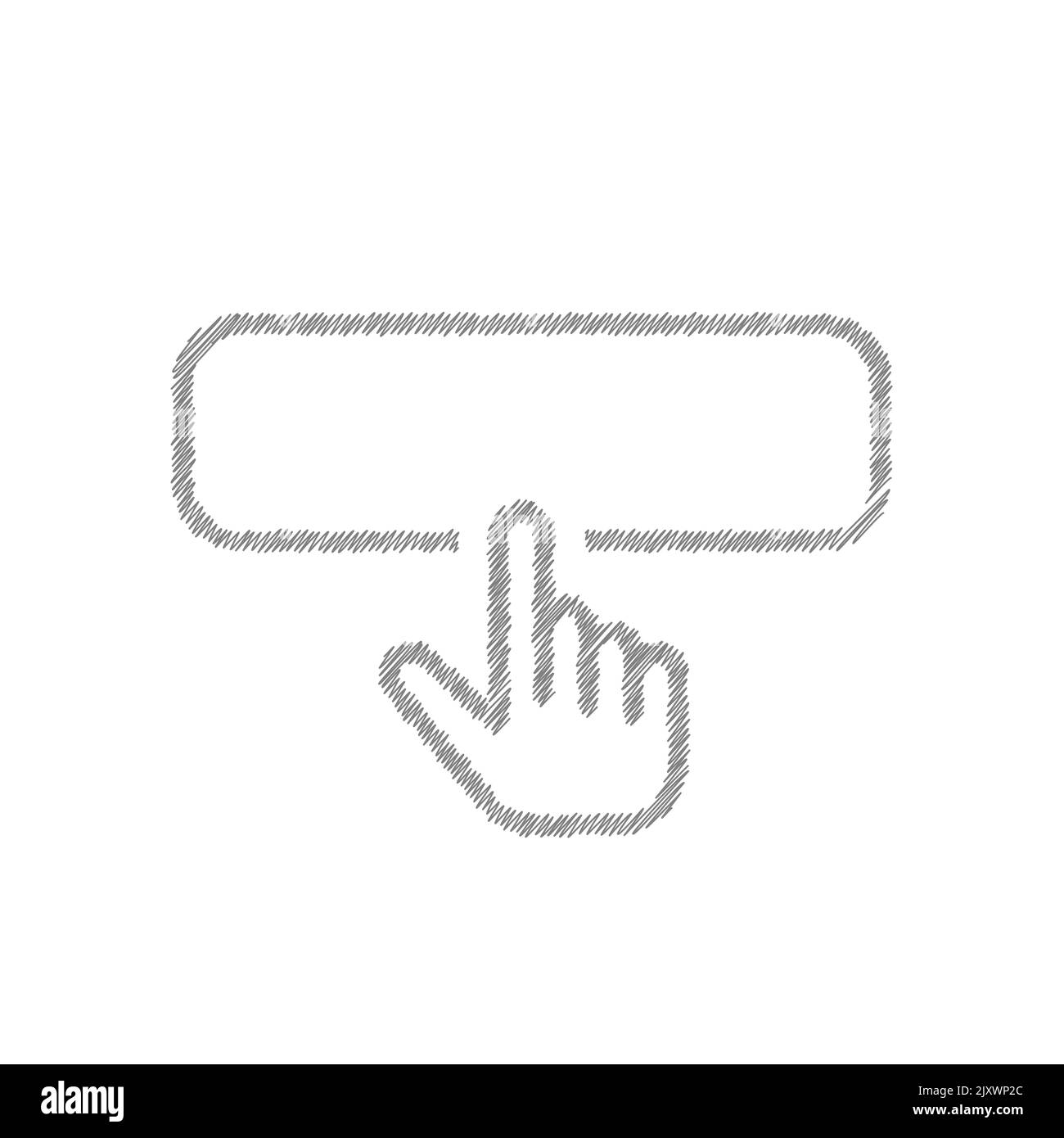 Appuyez sur le bouton icône de vecteur d'esquisse gris. Pointeur de curseur, illustration du logo Illustration de Vecteur