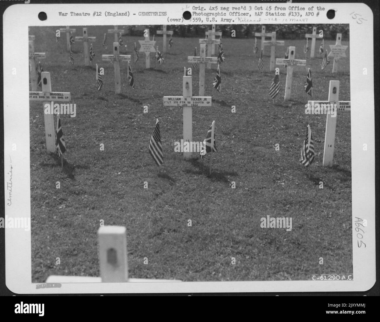 Cimetière militaire américain près de Cambridge, Angleterre. Banque D'Images