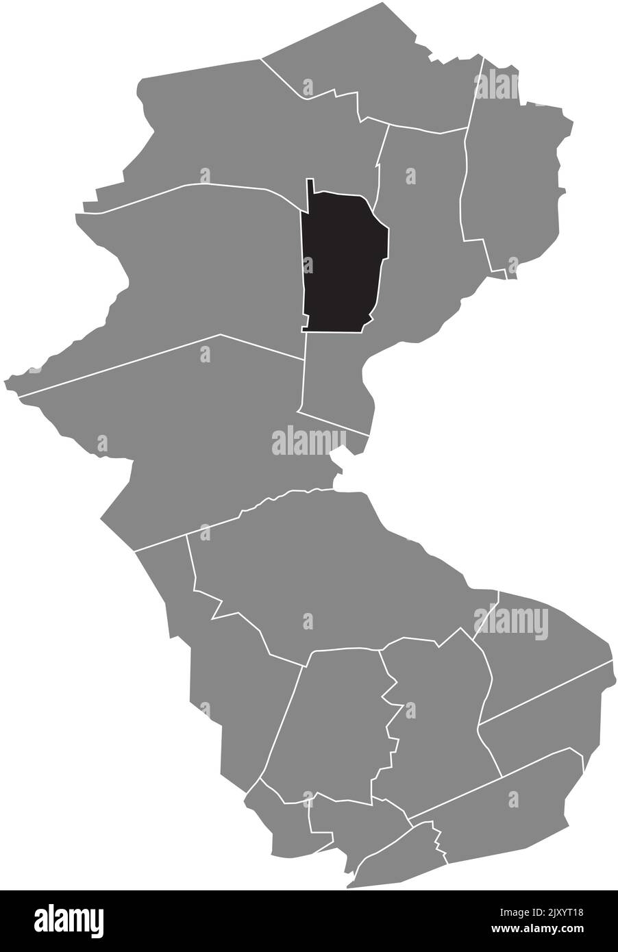 Carte de localisation du district de KIRCHHELLEN-MITTE, BOTTROP Illustration de Vecteur