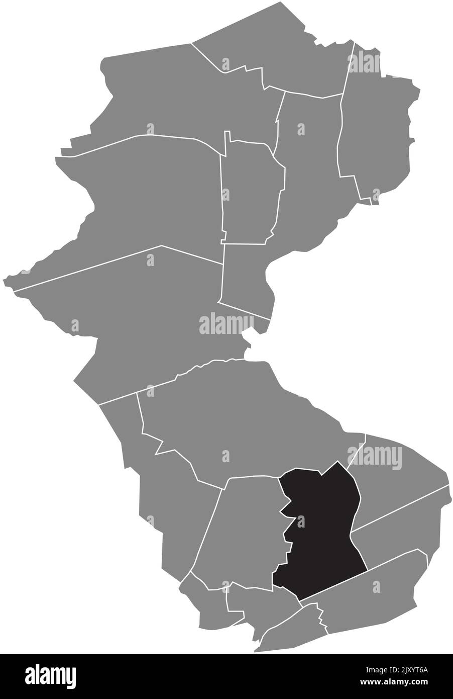 Carte de localisation du DISTRICT de BATENBROCK, BOTTROP Illustration de Vecteur