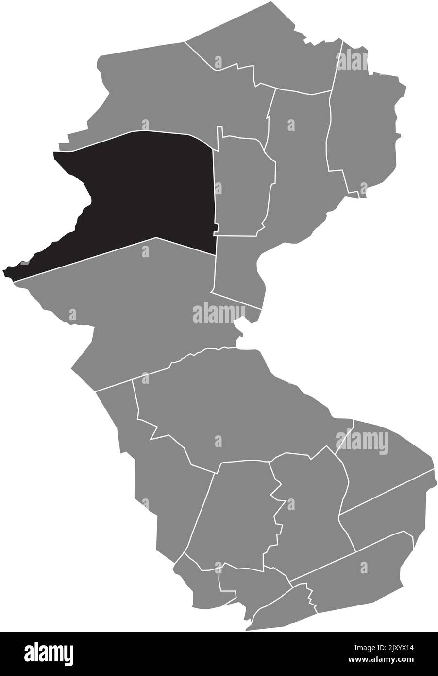 Carte de localisation du DISTRICT DE HOLTHAUSEN, BOTTROP Illustration de Vecteur