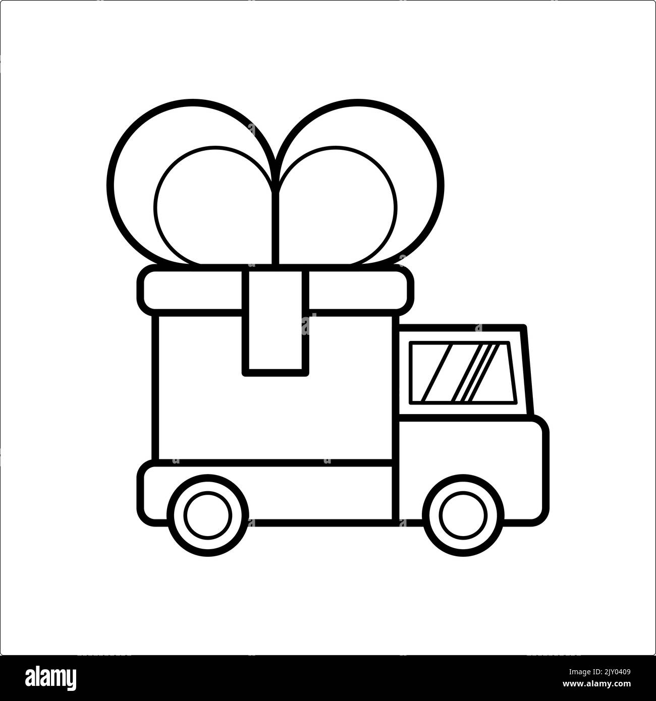 icône de voiture de livraison de colis. emportez votre colis partout Illustration de Vecteur
