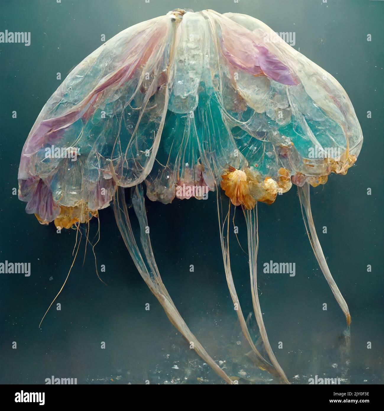 Gros plan de méduses en mer Banque D'Images