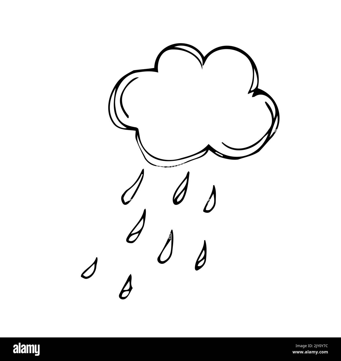 Illustration vectorielle de jolis gouttes de pluie souriantes avec texte. Illustration de Vecteur