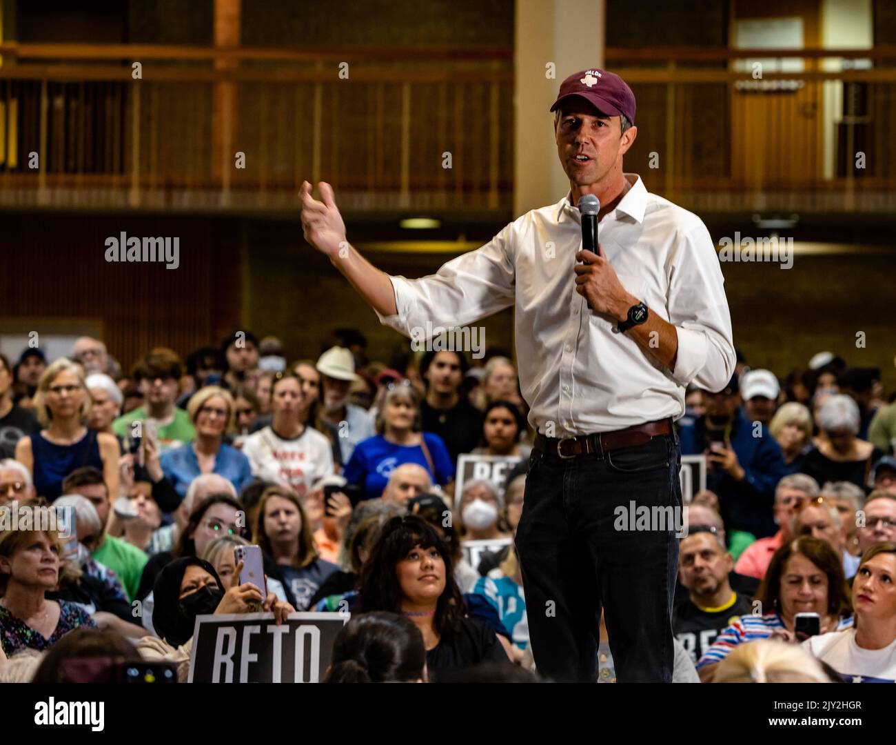 Denton, Texas, États-Unis. 07th septembre 2022. Candidat démocratique pour le gouverneur du Texas, Beto O'Rourke a organisé un rassemblement à Denton, au Texas. Crédit : Nick Paruch/Alamy Live News Banque D'Images