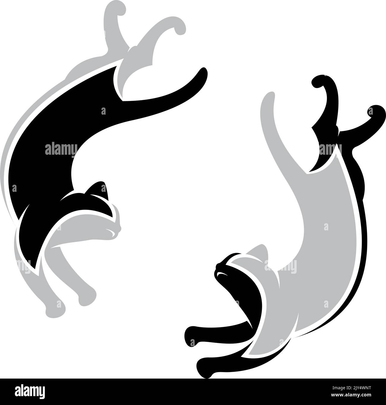 Image vectorielle de chat sur fond blanc. Illustration vectorielle superposée facile à modifier. Animaux de compagnie. Animaux. Illustration de Vecteur