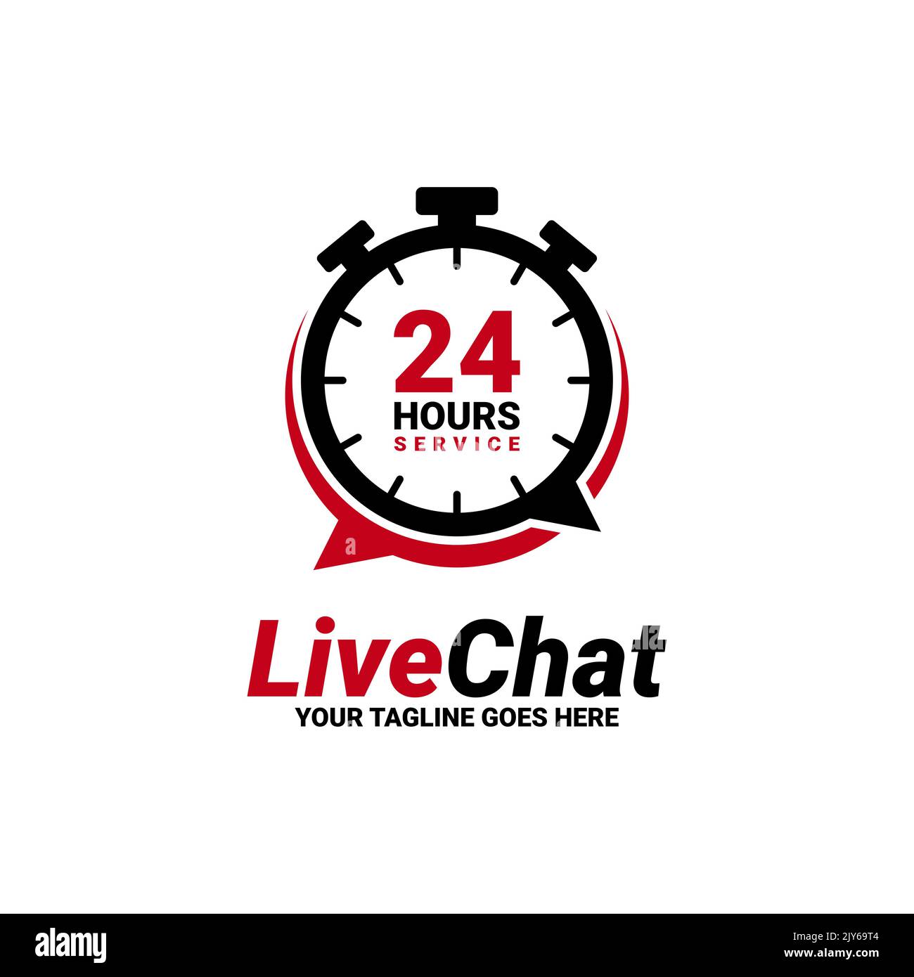 Icône de vecteur de service vingt-quatre heures pour votre entreprise. Illustration de l'élément de logo, emblème, étiquette, badge, autocollant. Concept d'entretien simple des 24 heures. Illustration de Vecteur