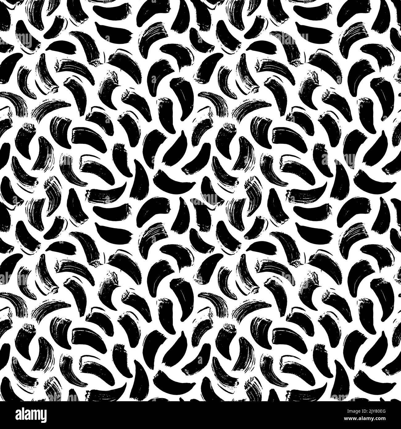 Motif sans couture avec petits coups de pinceau incurvés. Illustration de Vecteur