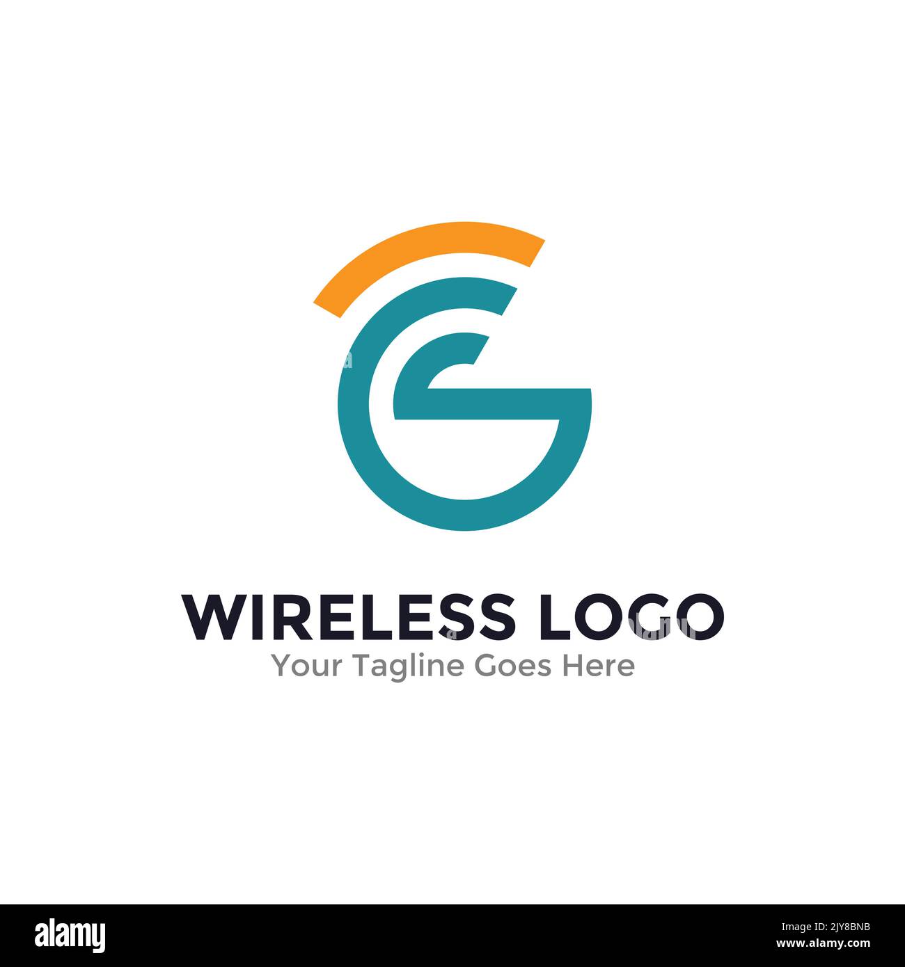 Lettre G pour le vecteur abstrait du logo sans fil. Concept d'onde de signal et de connexion wifi. Illustration de Vecteur
