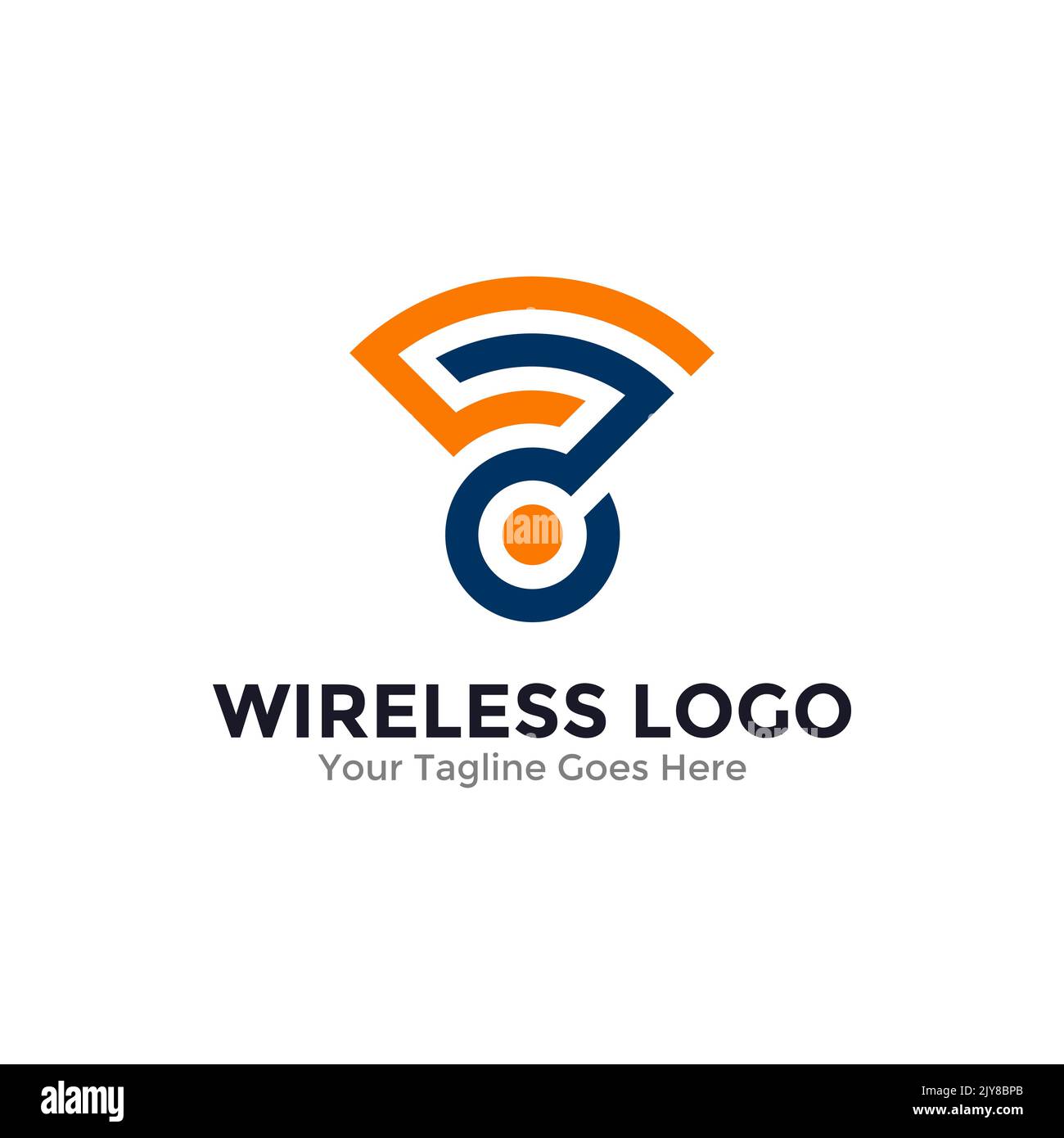 Vecteur de logo sans fil abstrait. Concept d'onde de signal et de connexion wifi. Illustration de Vecteur