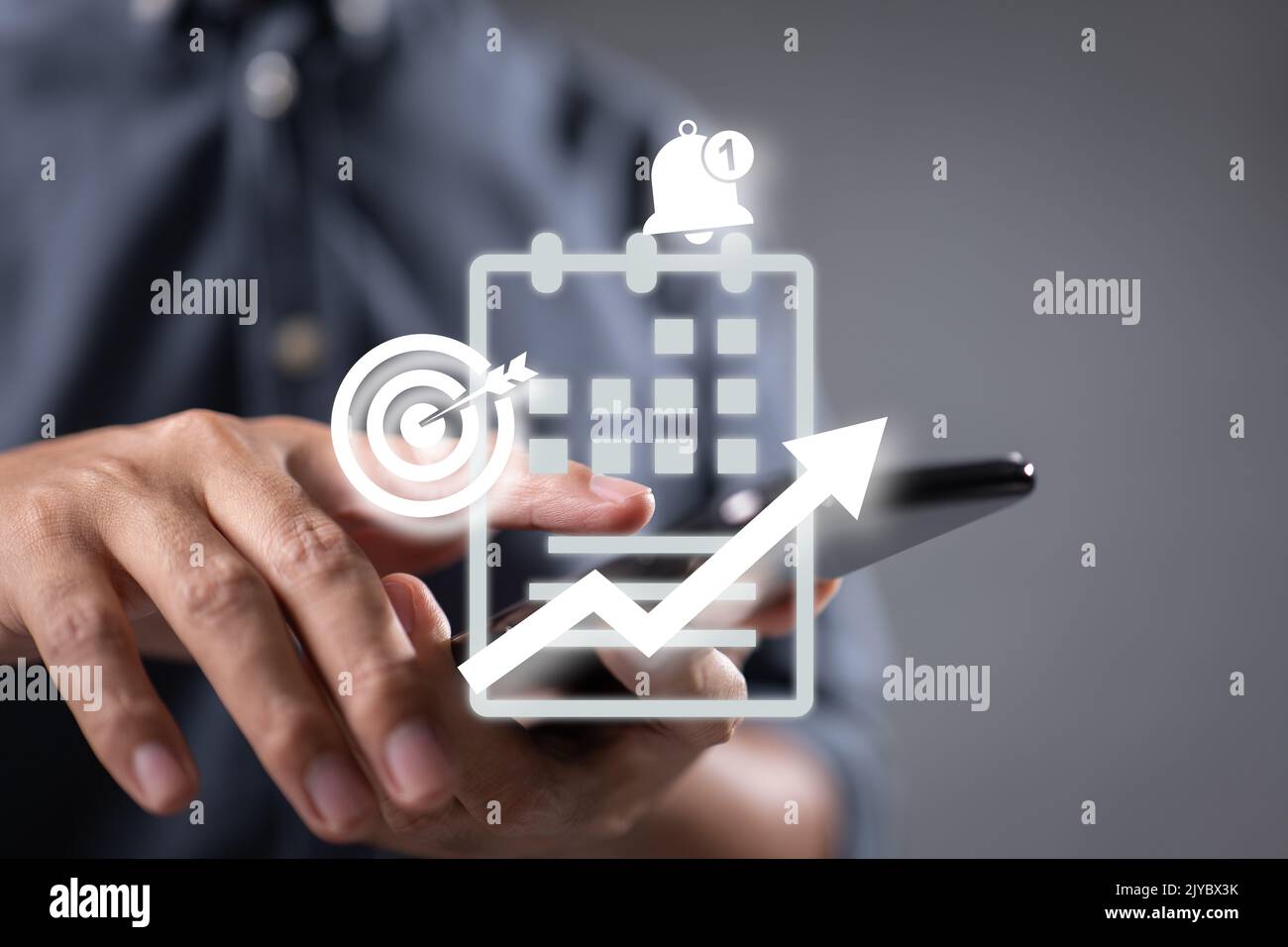 Planification efficace du temps et gestion des tâches de projet. Planificateur, calendrier. Gestion de projets, d'entreprises et de productivité en ligne. Banque D'Images