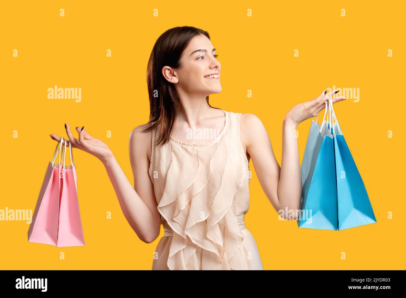 bébé douche partie garçon et fille concept bonne femme Banque D'Images