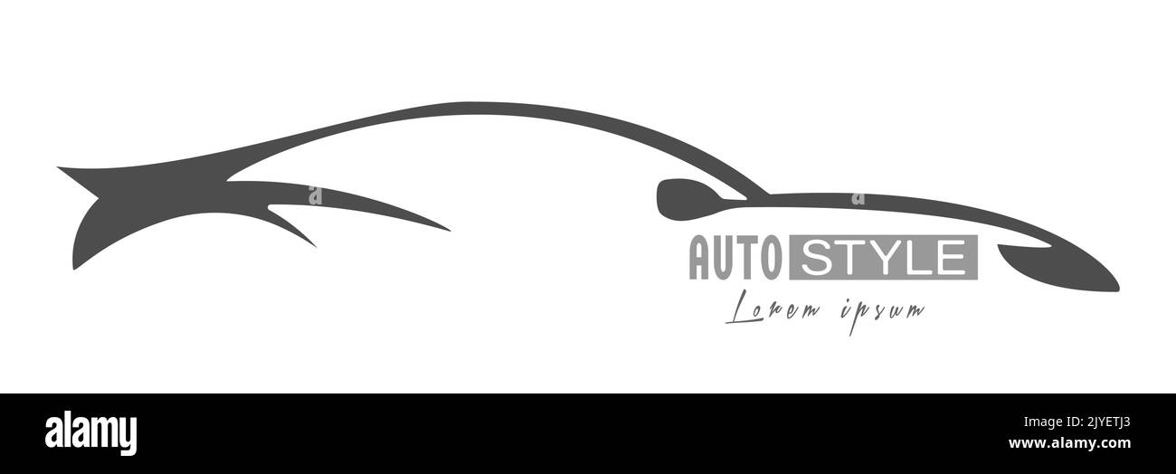 Style automatique. Voiture sport abstraite, modèle pour logo, emblème, autocollant et design numérique. Style plat Illustration de Vecteur
