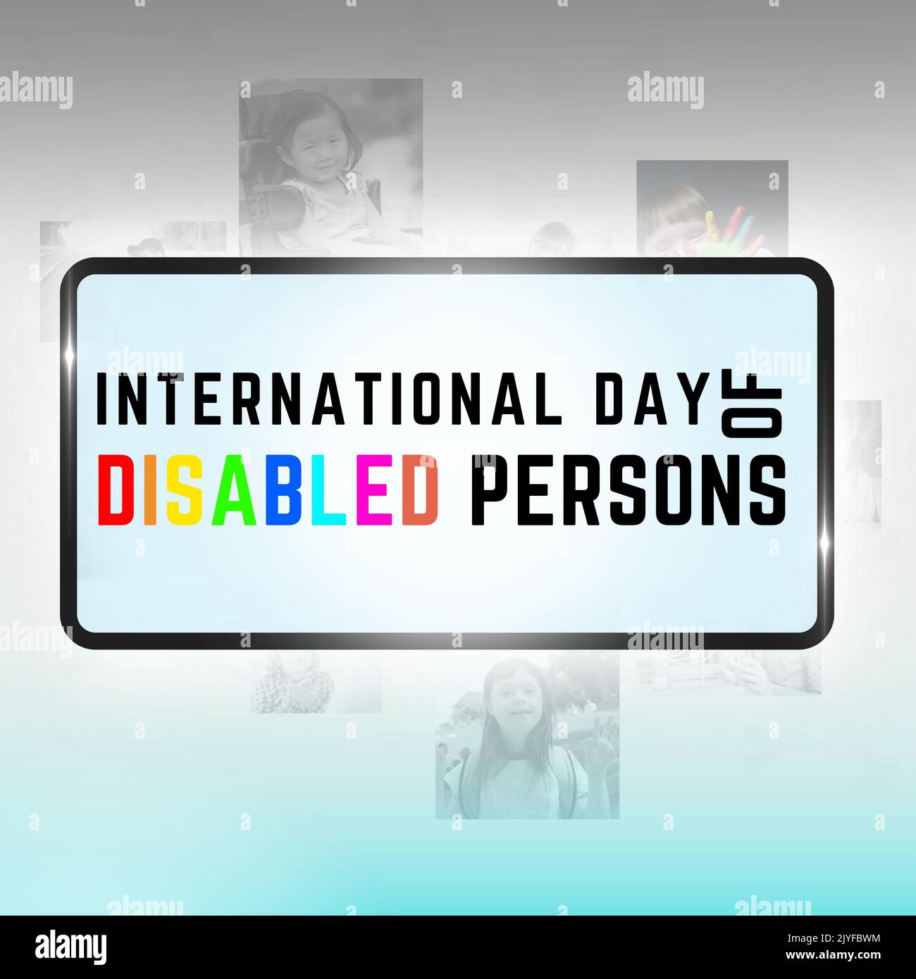 Il s'agit d'une illustration d'affiche pour personnes handicapées. Banque D'Images