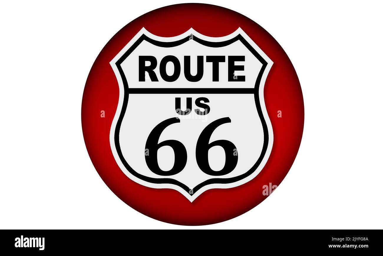 USA route 66 panneau de route vintage , 3D rendu Banque D'Images