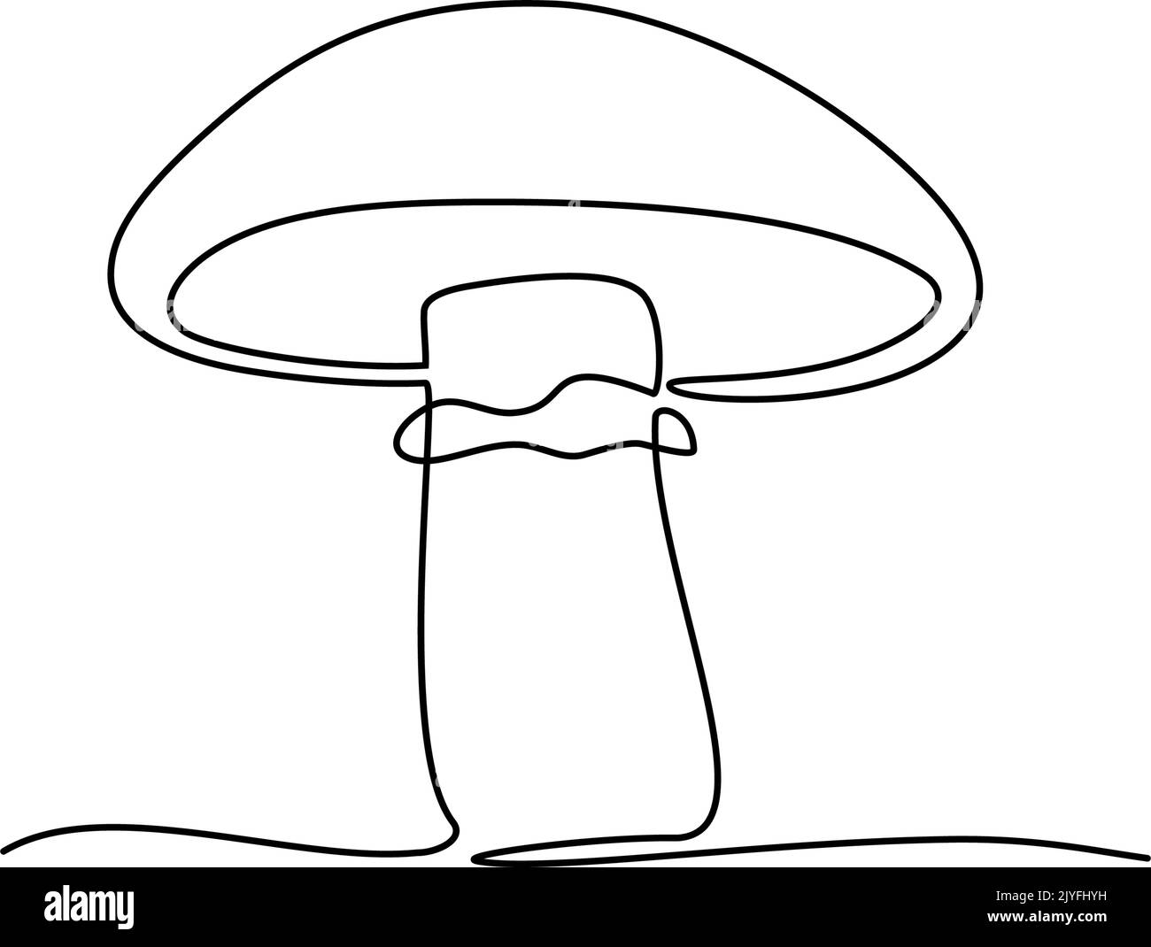 Dessin continu d'une ligne de champignon. Illustration vectorielle Illustration de Vecteur