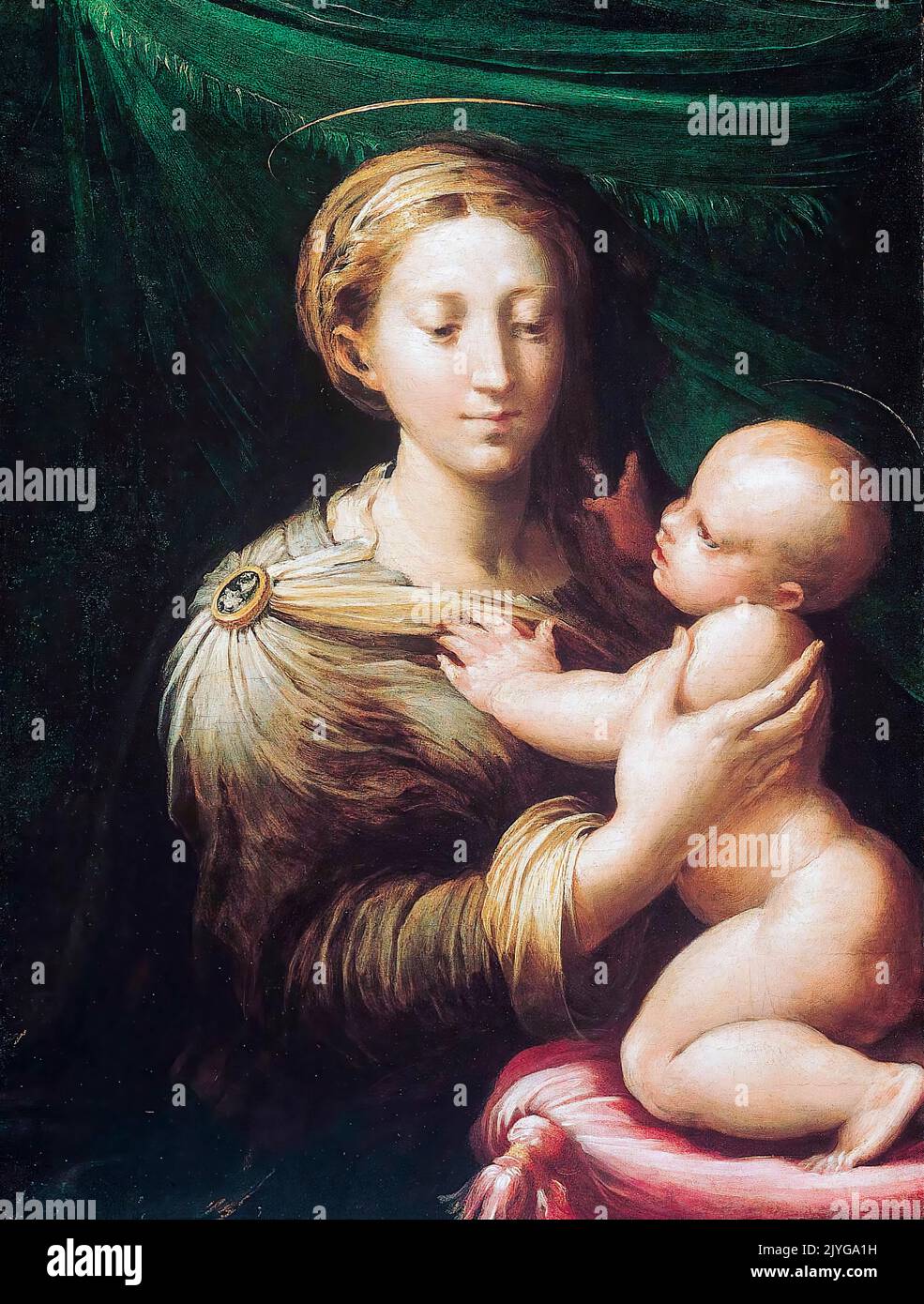 Girolamo Francesco Maria Mazzola a appelé Parmigianino, la Madonna et l'enfant, peinture dans l'huile sur panneau, 1527-1530 Banque D'Images