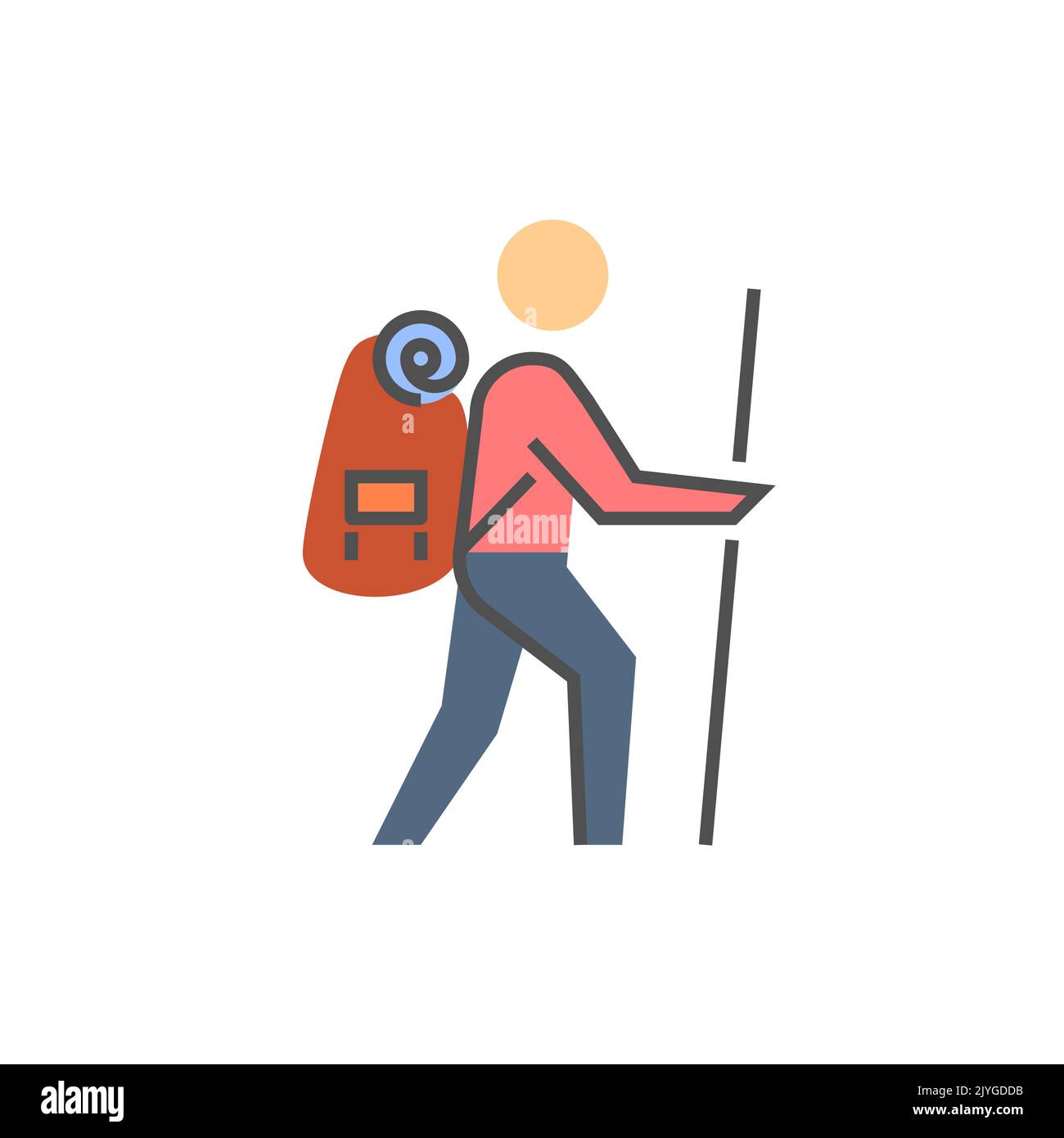 Icône Backpacker. Icône du vecteur associé au Backpacker Illustration de Vecteur