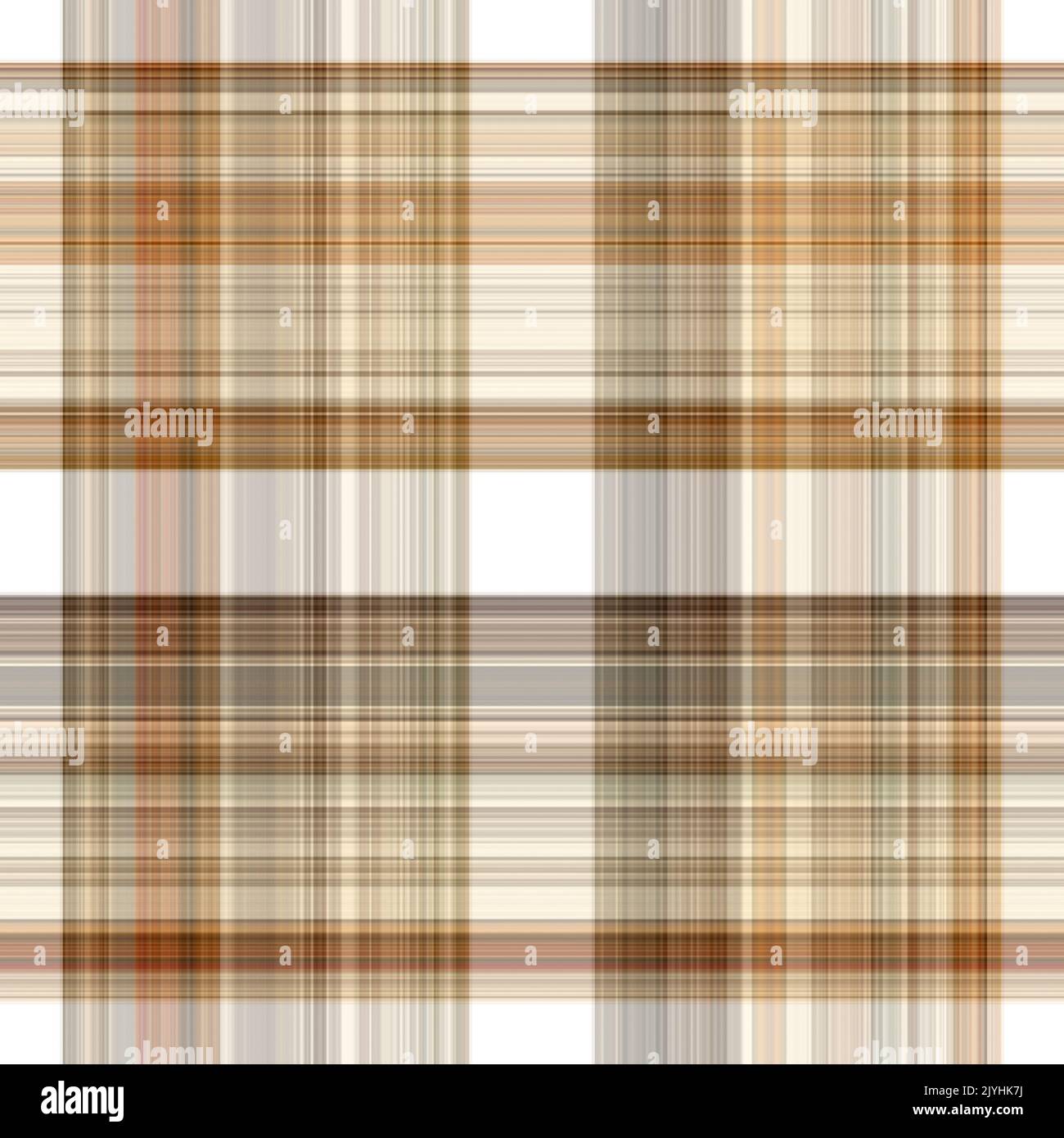 Tissu écossais blanc forêt à motif sans couture. Motif écossais de forêt automnale ton sur ton avec texture organique. Arrière-plan de bande orange pour papier peint rugueux. Banque D'Images